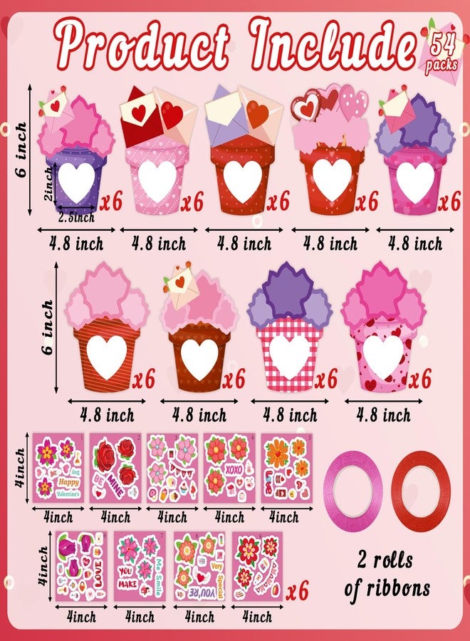 80UncleKimby 54Pack Valentines Day Craft for Kids - Valentine DIY Picture Frame Art Kit, Valentine's Photo Crafts Kits for Classroom Activities and Party Games - Image 4
